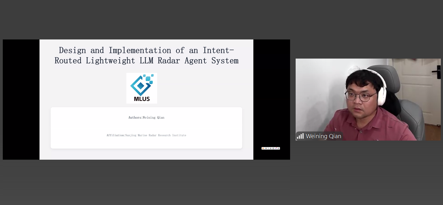 Weining Qian oral presentation